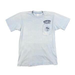 Vtg Ron Jon Surf Shop APS Pocket Tee Men's S Light Blue 1983 Cocoa Beach